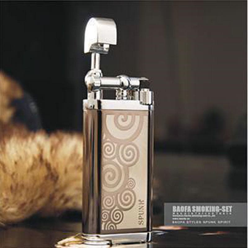 Metal windproof inflatable lighter Spike smoking set men's gift metal lighter portable open flame cigarette lighter