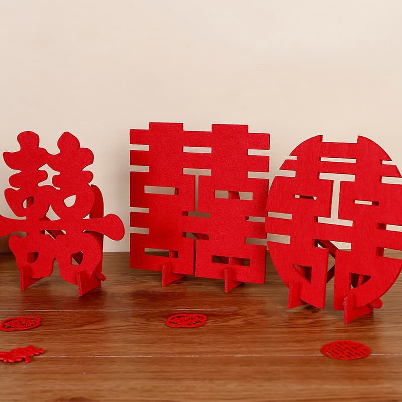 Xiaohongshu Creative 3D Double Happiness Standee for Exclusive Wedding Use, Festive Wedding Room and Living Room Decor