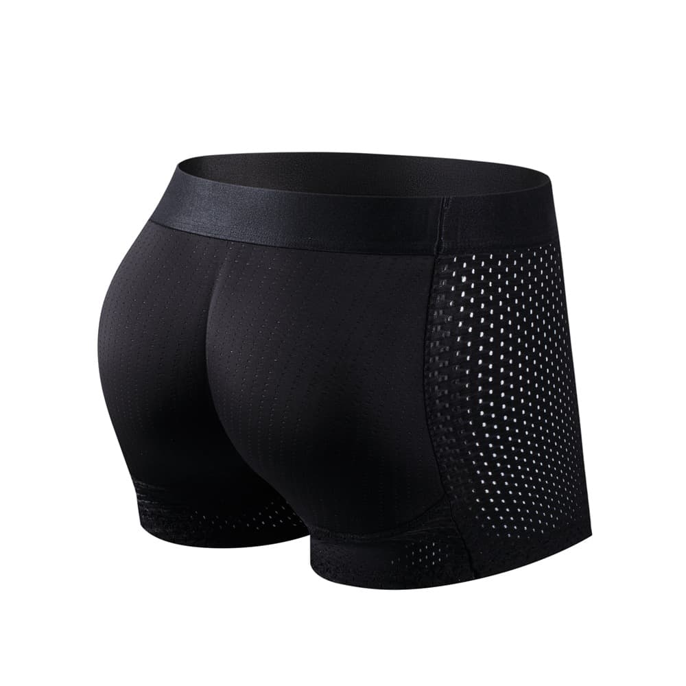 Men's Butt Lifting Shaping Briefs Boxer Shorts with Built-in Hip Pad Mesh Breathable JM467