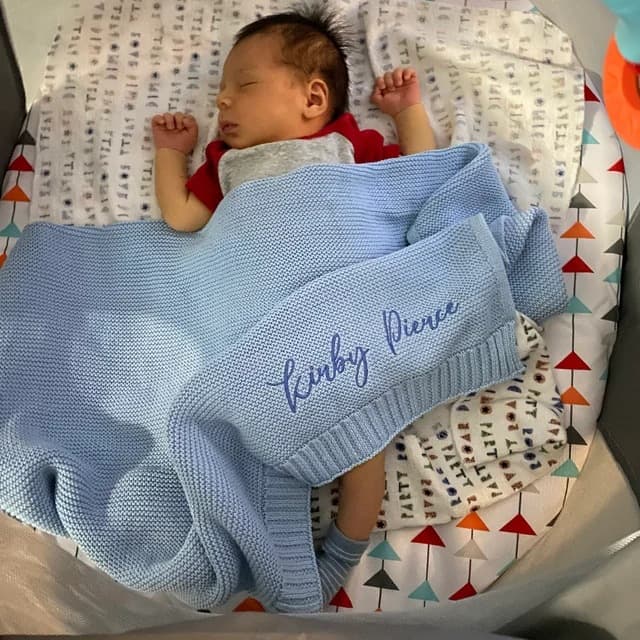 Embroiderable hand-embroidery baby blanket children's knitted cotton nap blanket sofa throw ins Nordic weave