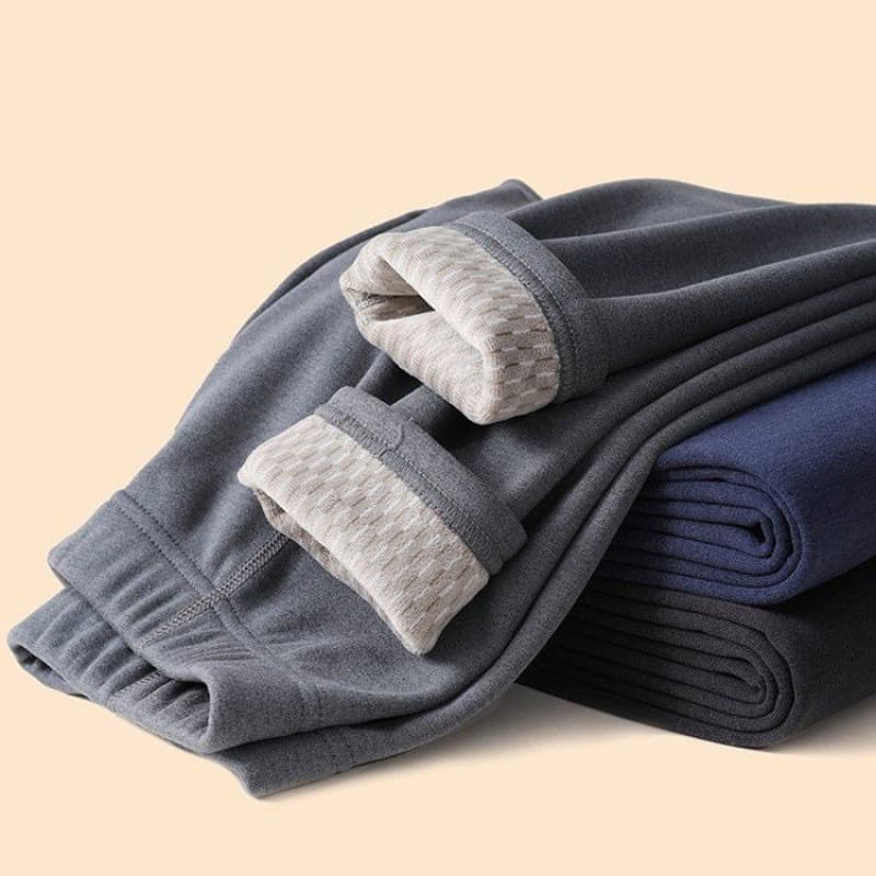 Men's middle-aged and elderly thermal underwear, fleece-lined thermal pants, thickened fleece-lined base layers