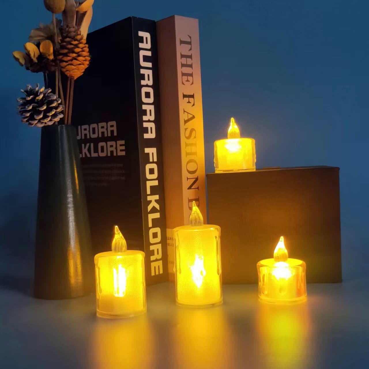 Cross-border Transparent Tea Candles for Proposals and Birthday Decor, LED Crystal Lights with Paper for Weddings
