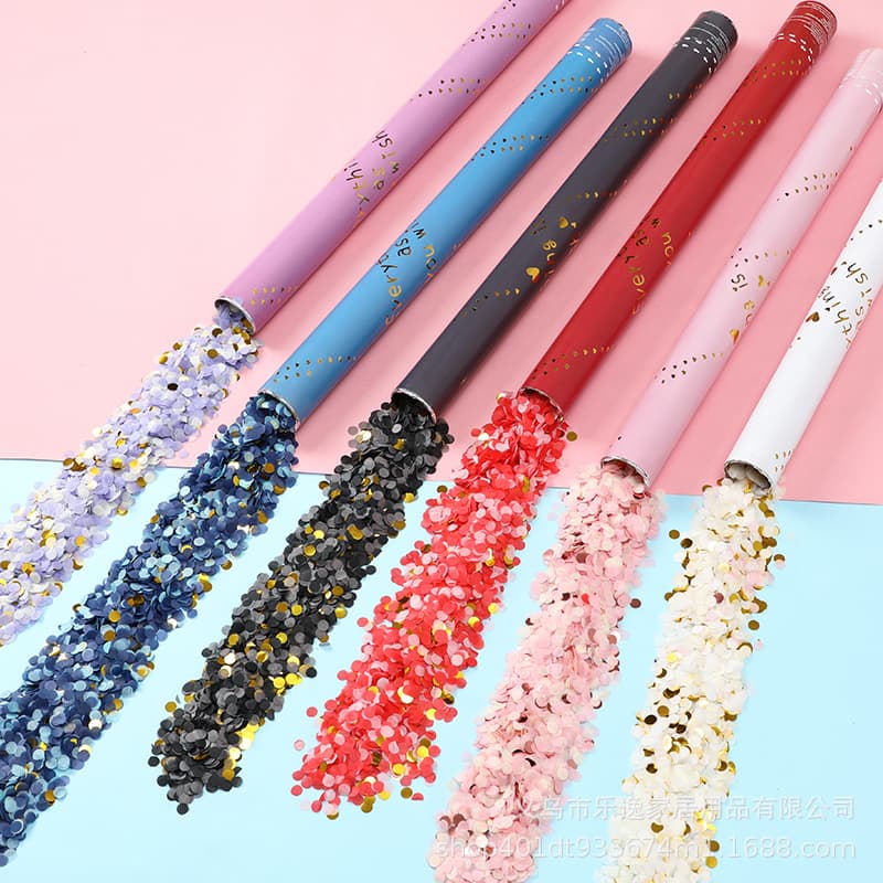 Wedding Confetti Cannon Celebration Fireworks Wedding Spray Flower Tube Petal Rain Party Bar Streamer Handheld Opening Confetti Cannon