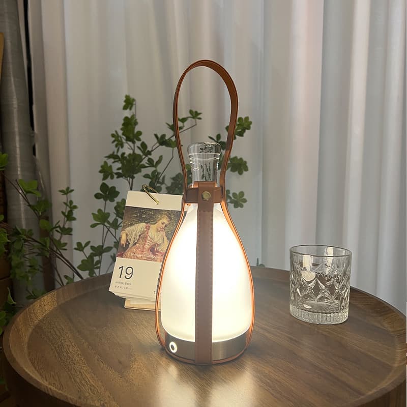 Simple rechargeable table lamp small leather bedside dimming night light portable outdoor camping milk mobile touch table lamp