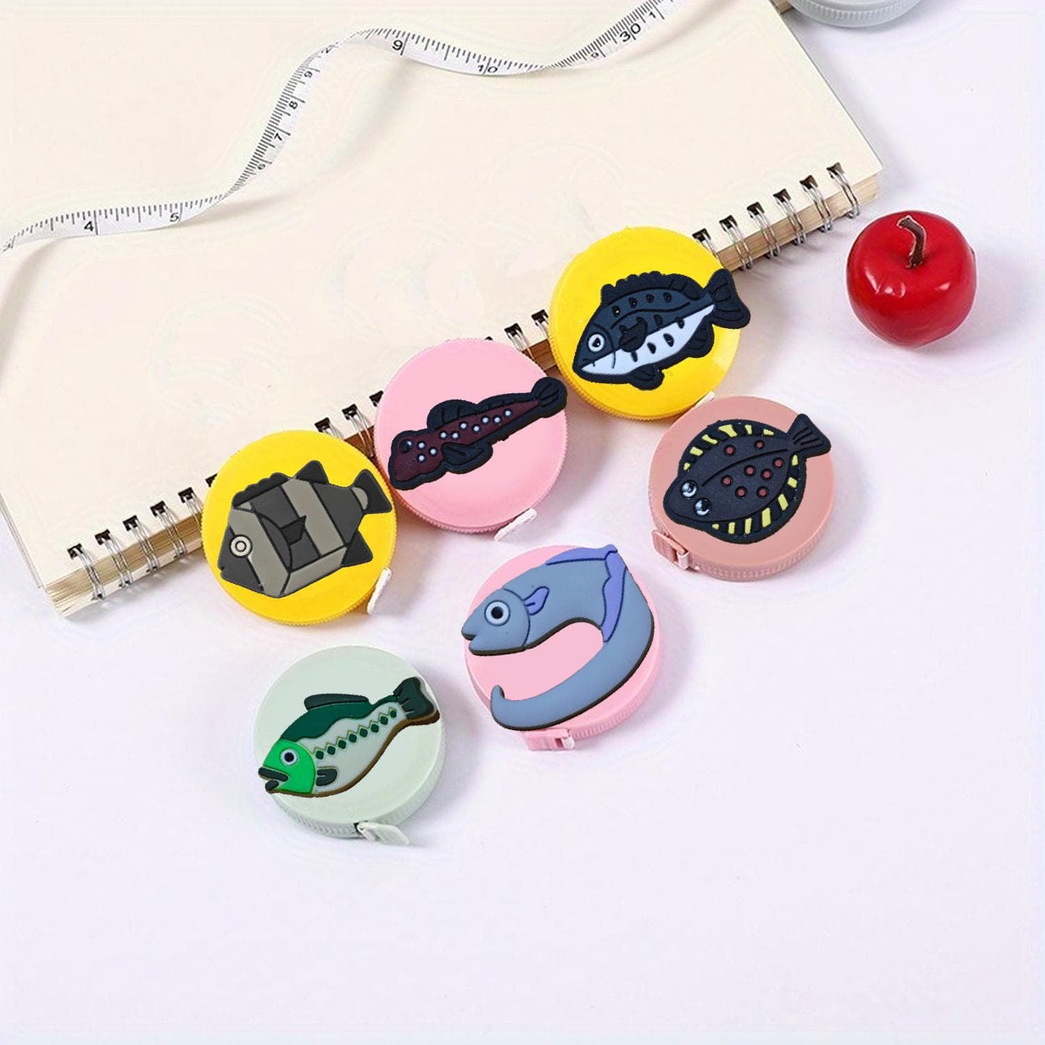 Nordic Style Fish Automatic Retractable Soft Tape Measure Dunhuang Cute Mini Soft Ruler for Clothing Body Measuring Portable