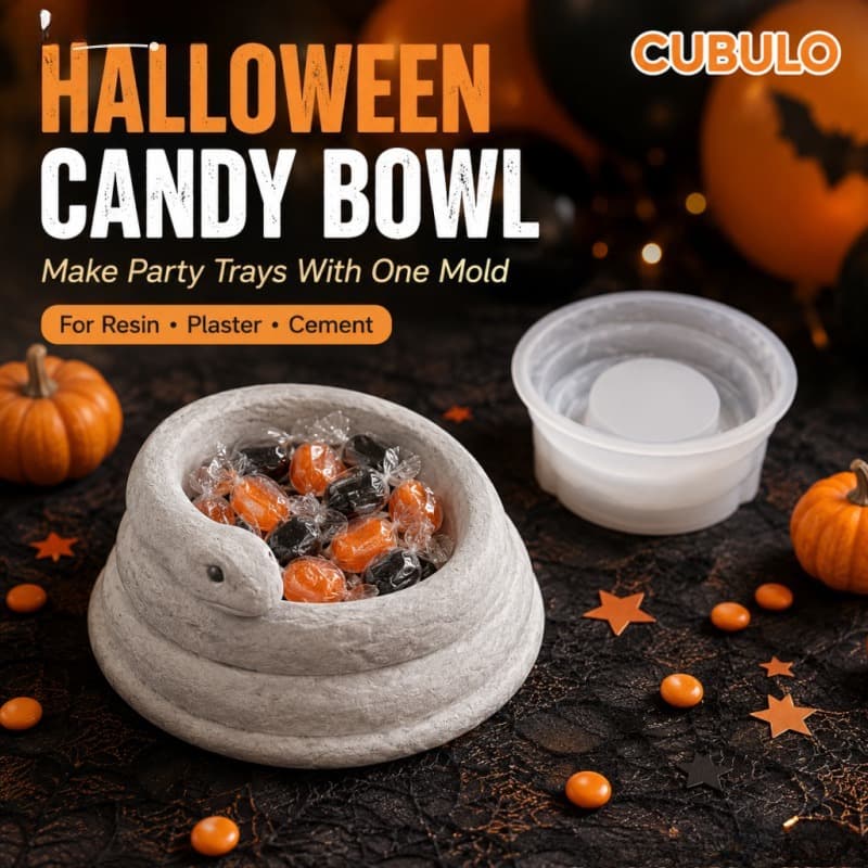 Snake storage bowl silicone mold Halloween DIY resin cement succulent flower pot jewelry tray pouring mold