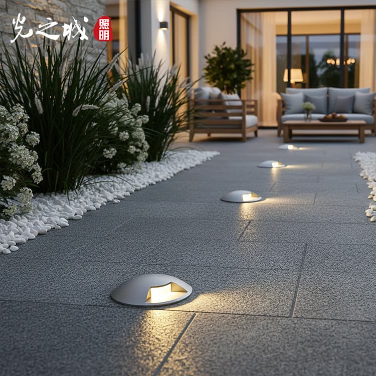 Side-emitting underground lamp turtle shell lamp embedded 1W3W waterproof step trail stainless steel single translucent turtle back lamp