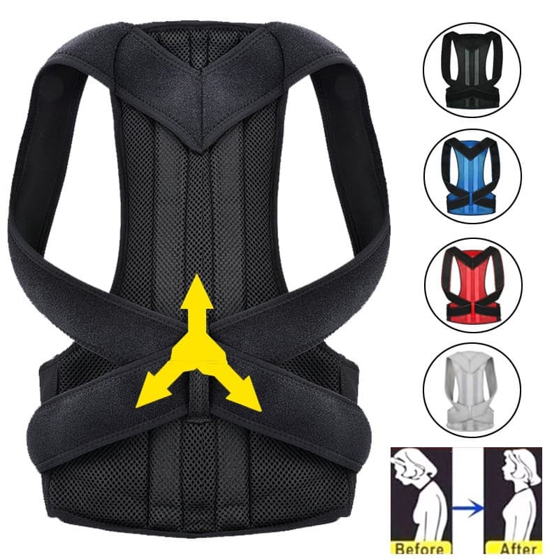 Manufacturer supplies adult back fixation belt, men's and women's posture correction belt with support plate, adjustable hunchback correction belt