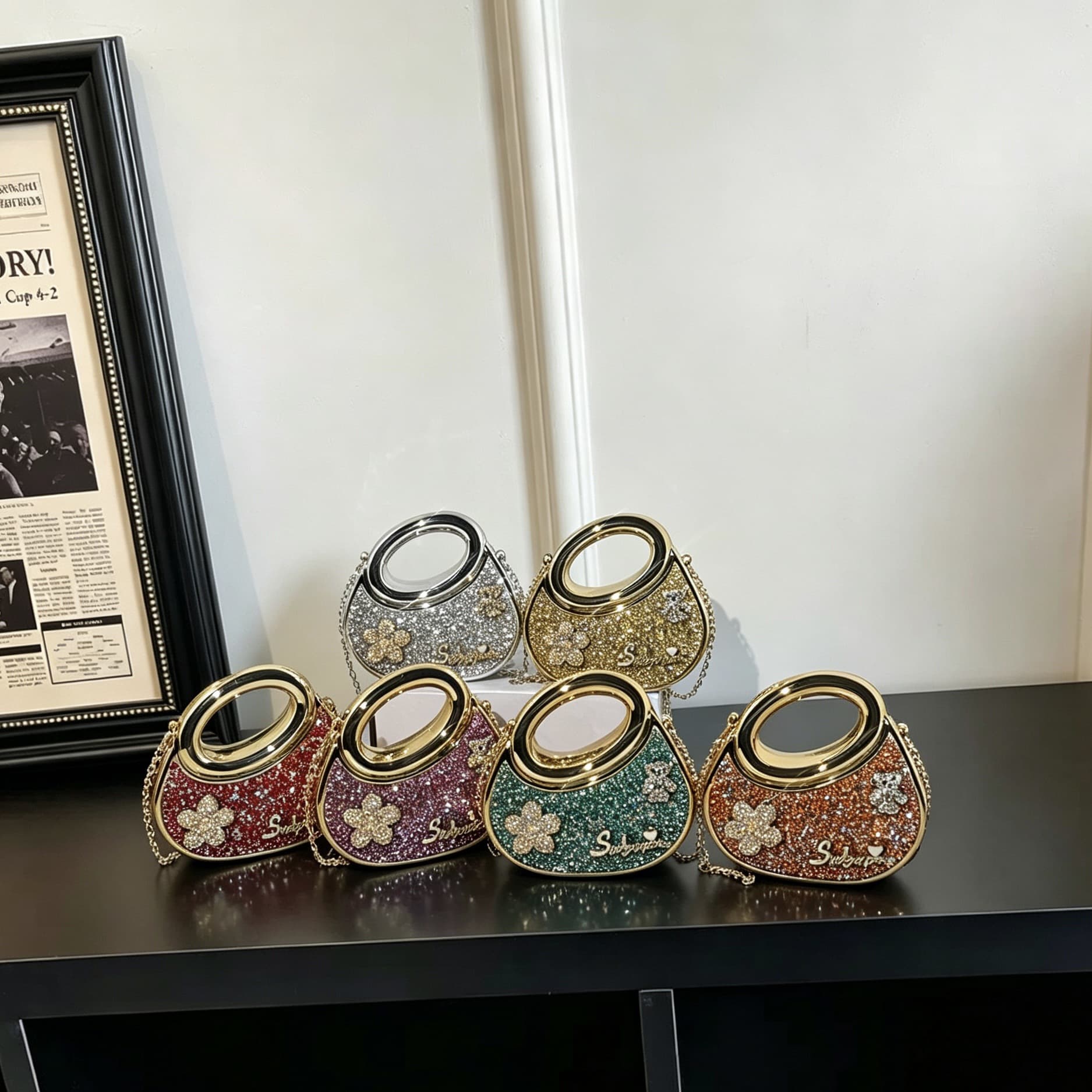 Acrylic Shiny Handbag for Women 2026 New Style Simple European and American Fashion Lipstick Bag Crossbody Mini Evening Bag
