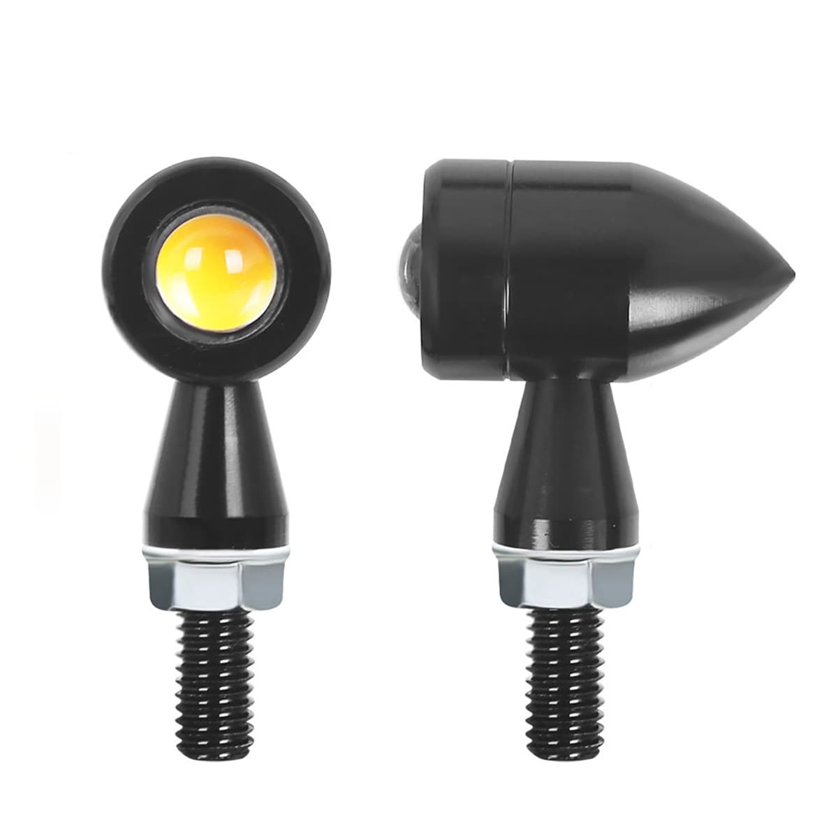 Motorcycle Modification Accessories CNC Retro Mini Turn Signal Light 12V Universal Metal Motorcycle Electric Vehicle Warning Light
