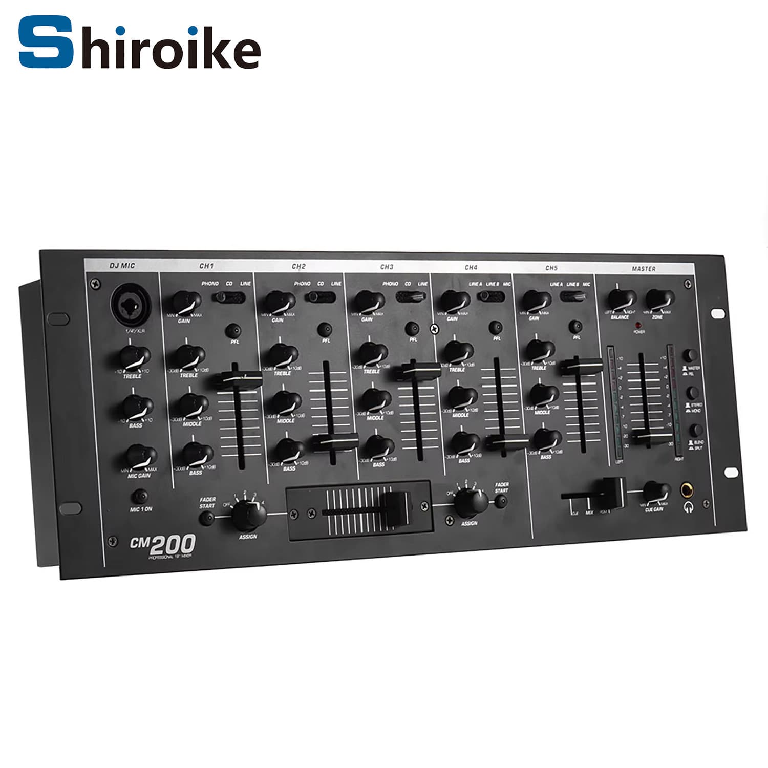 Professional 5-Channel Rack DJ Mixer for KTV Stage, 5-Channel DJ Mixer Console