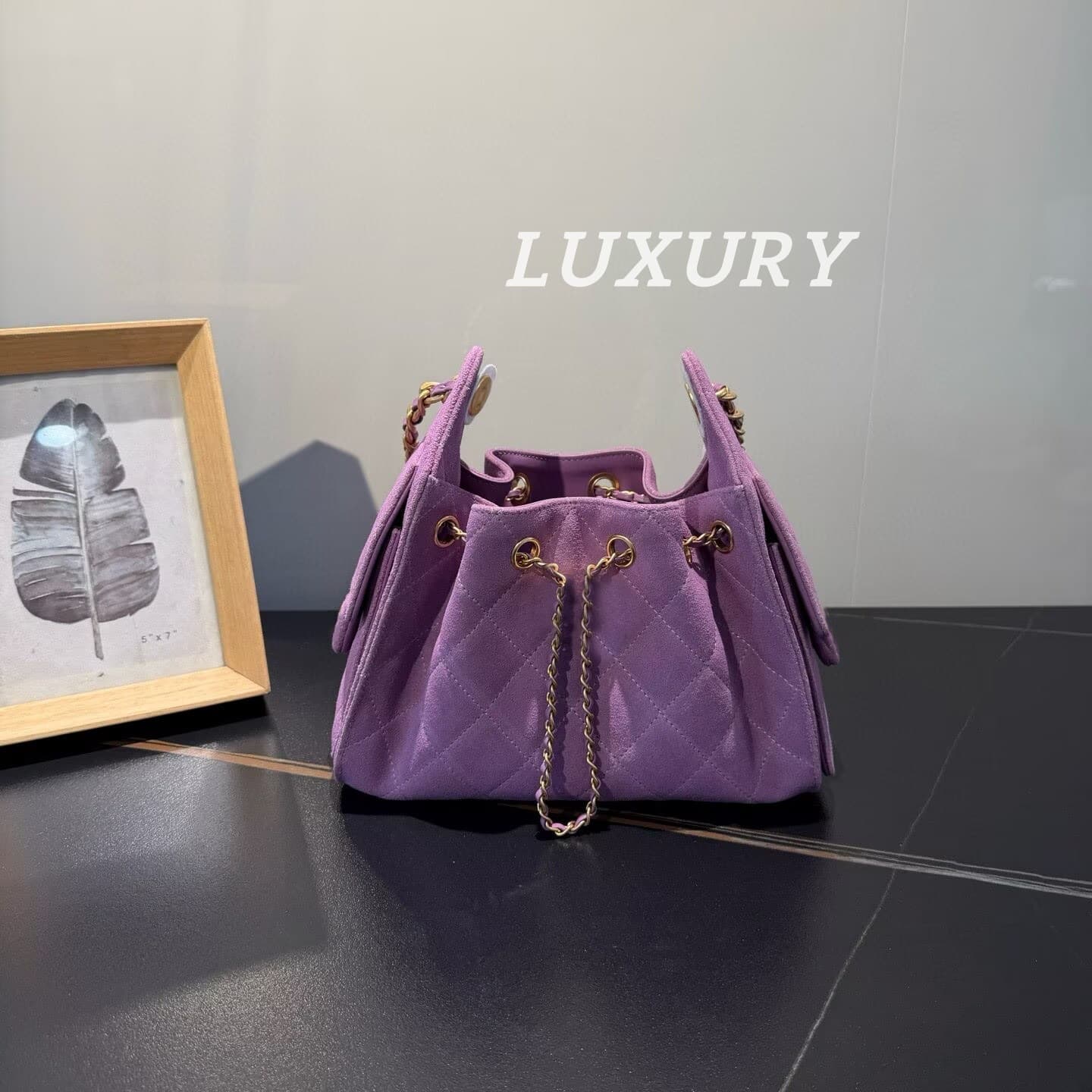 25 Bags New Hobo Oiled Wax Calfskin Diamond Quilted Chain Mini Bucket Bag Underarm Tote Bag Large Capacity Single Shoulder Bag