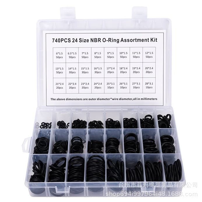Wholesale 740pcs Seal Ring Repair Kit Black Rubber Repair Kit NBR O-RING KIT