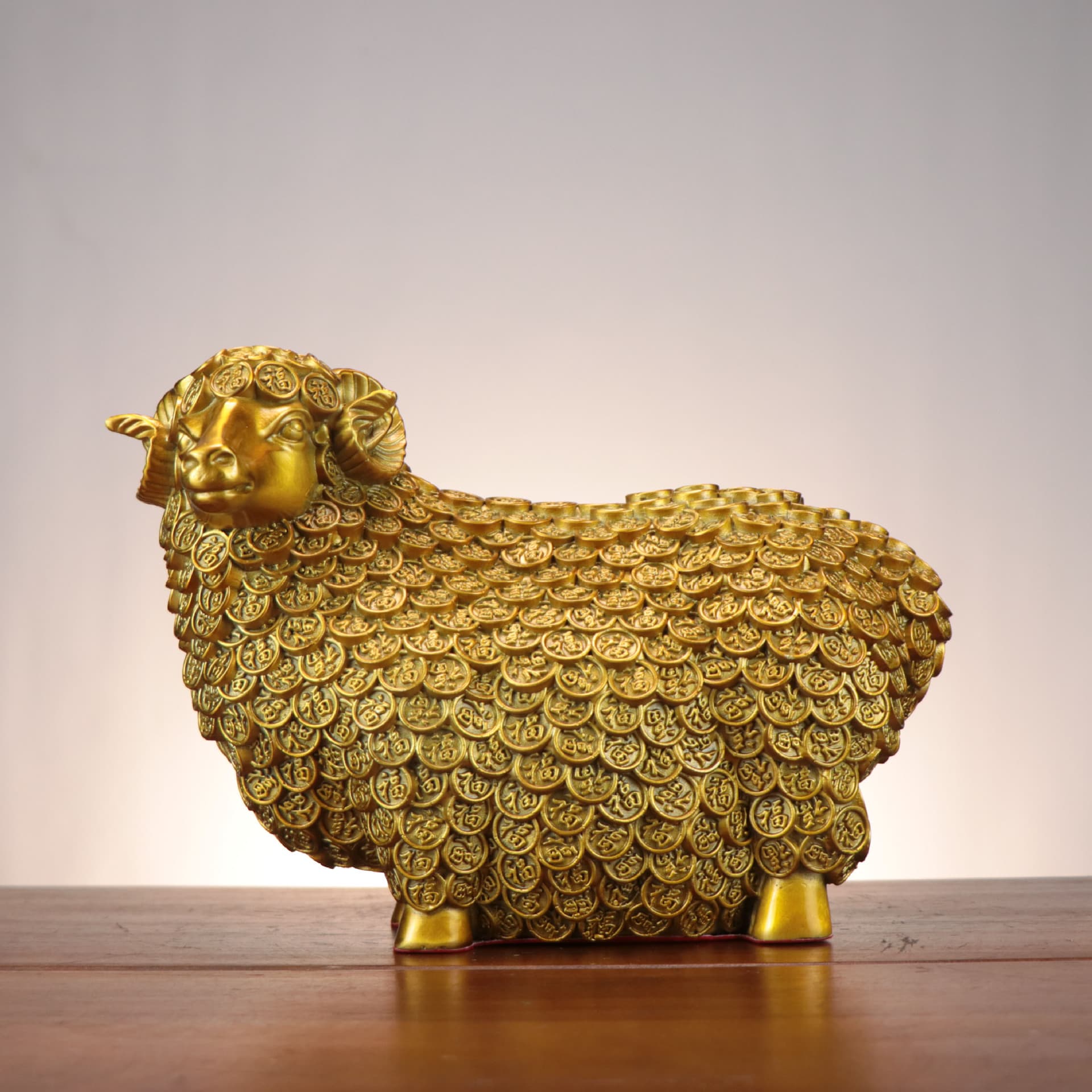 Bronze Auspicious Sheep Ornament, Bronze Sheep, Zodiac Sheep, Home/Office Desktop Mascot, Lucky Sheep, Money Sheep