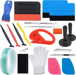 Car Window Tint Tool Kit, Professional Sun Film Installation Set with Rubber Squeegee, Cross-Border Kit