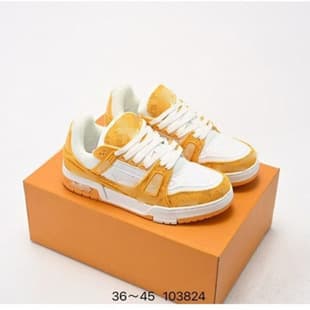 Putian Shoes LV Trainer Fashion Couple Shoes Embossed Skate Shoes Pangding Shoes Fashion Heightening Thick Sole Sports Shoes