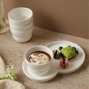 Ceramic Handheld Coffee Cup, Home Gourd-Shaped Design, Unique Latte Art Cup, Afternoon Tea Cup and Saucer Set