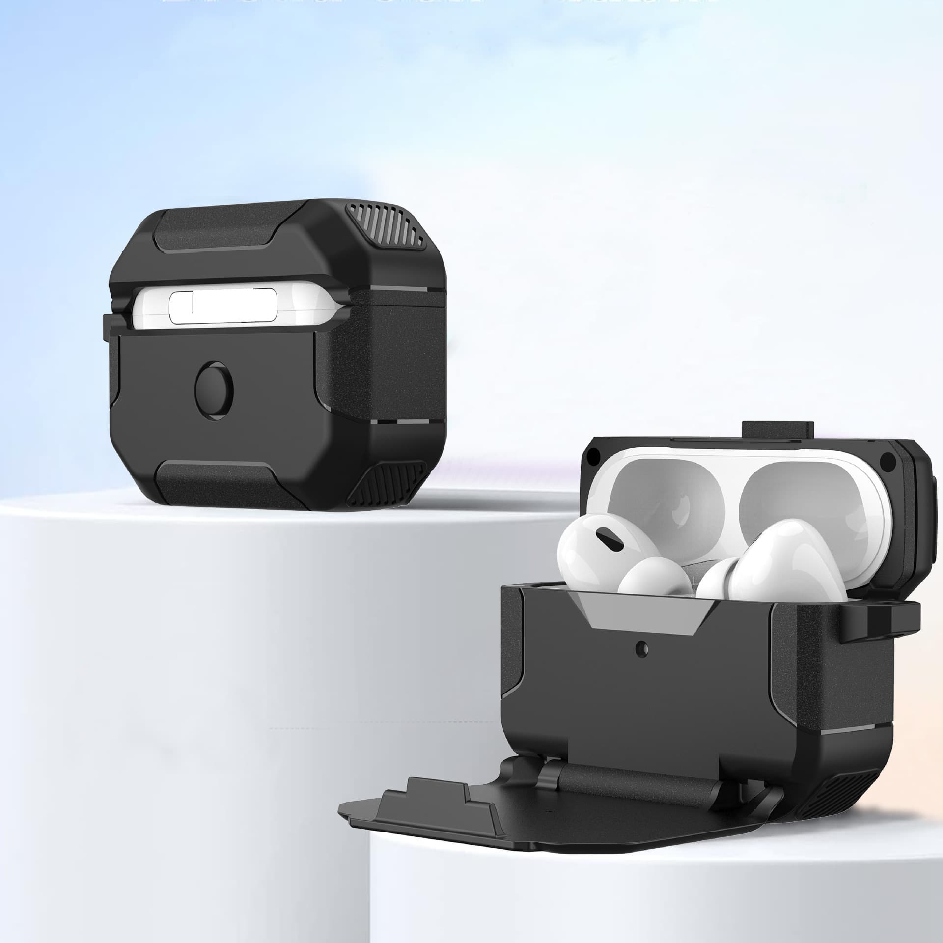 New folding clamshell stand protective case suitable for airpods pro2 protective cover earphone case third generation anti-fall