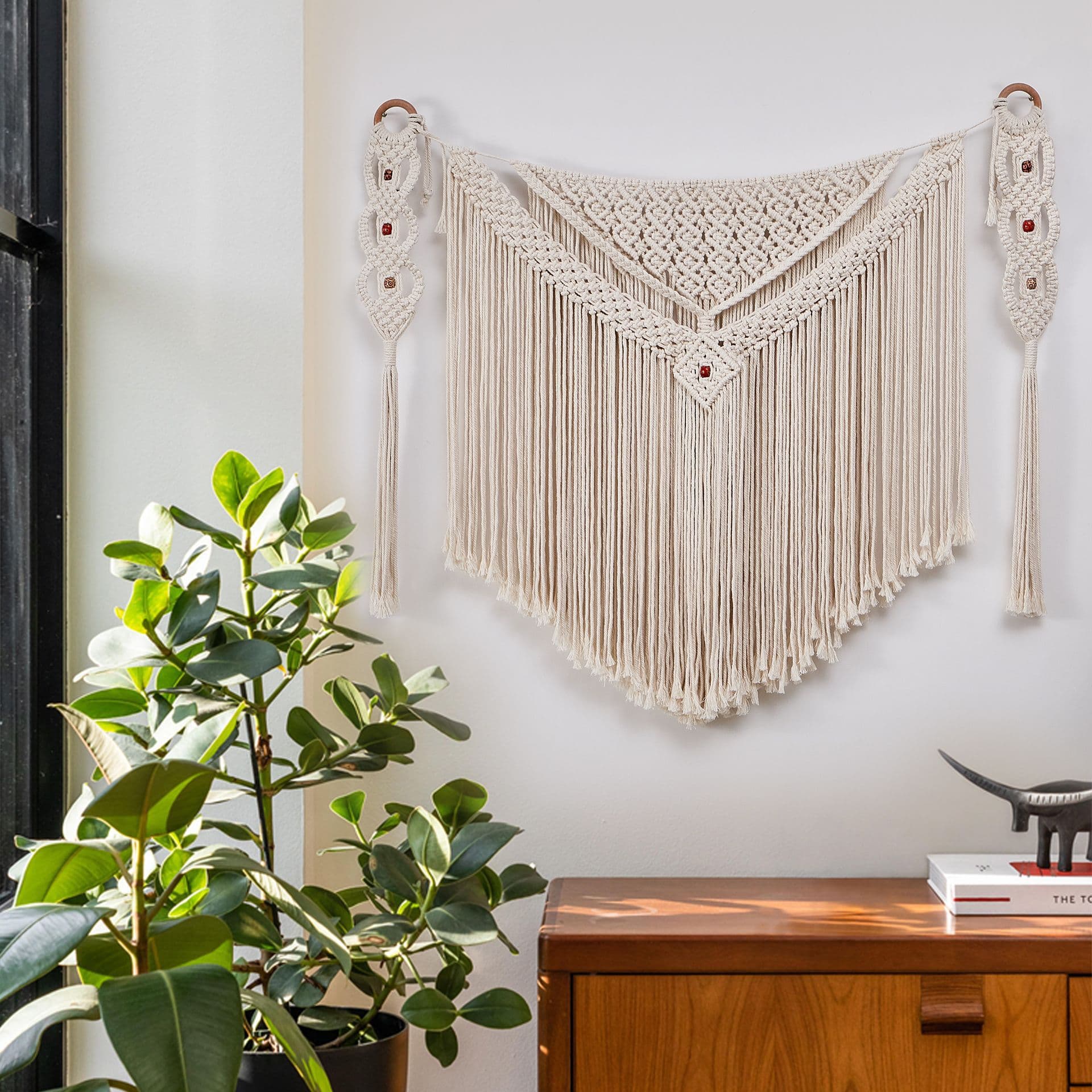 Custom Bohemian Home Decorative Tapestry Nordic Style Fringe Decorative Wall Hanging Handwoven Fringe Tapestry