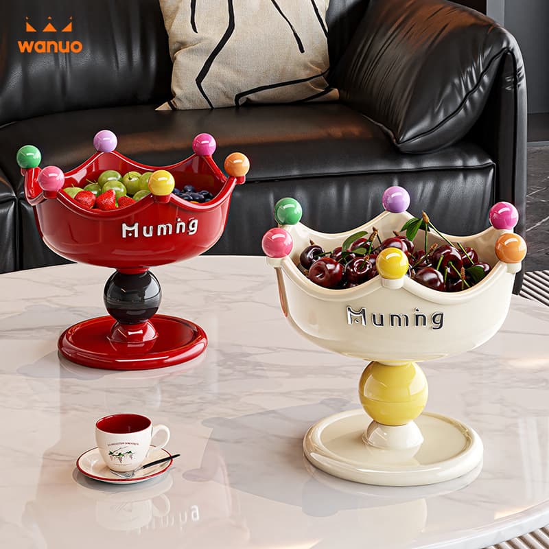 Home High-End Fruit Tray for Snacks, Fruits, and Candies, Creative Large-Capacity Raised Fruit Bowl with Drainage