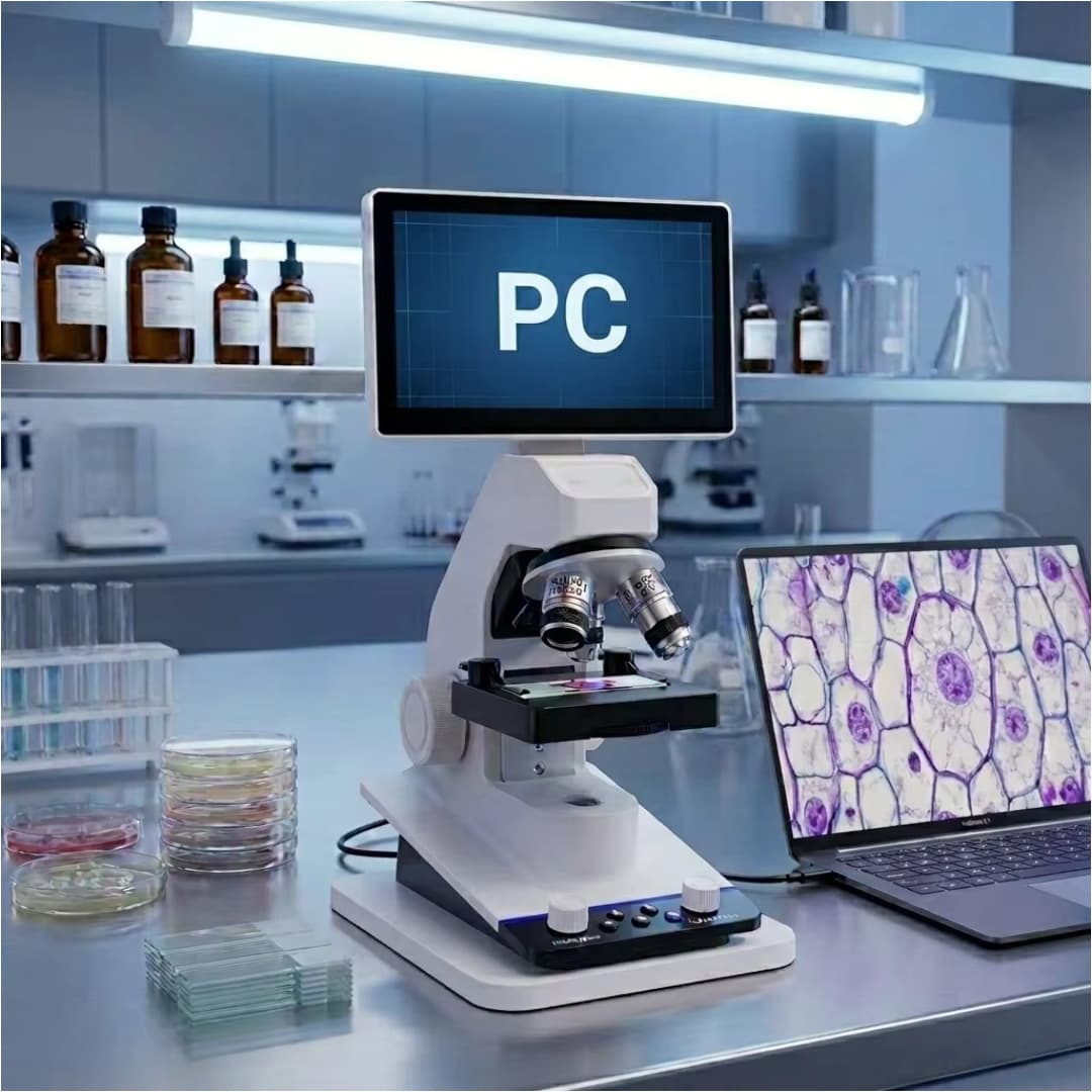 Cross-border new product 7-inch HD high-definition biological microscope trinocular electronic digital microscope children's biological exploration