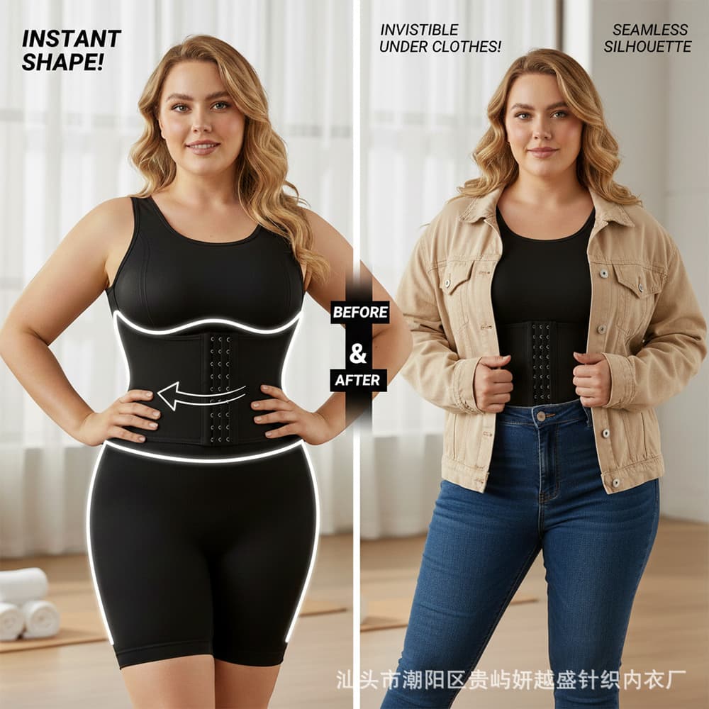 European and American bodysuit shapewear full-body ultra-tight open-crotch with snap buttons Ultra-Tight Shaping Garment.
