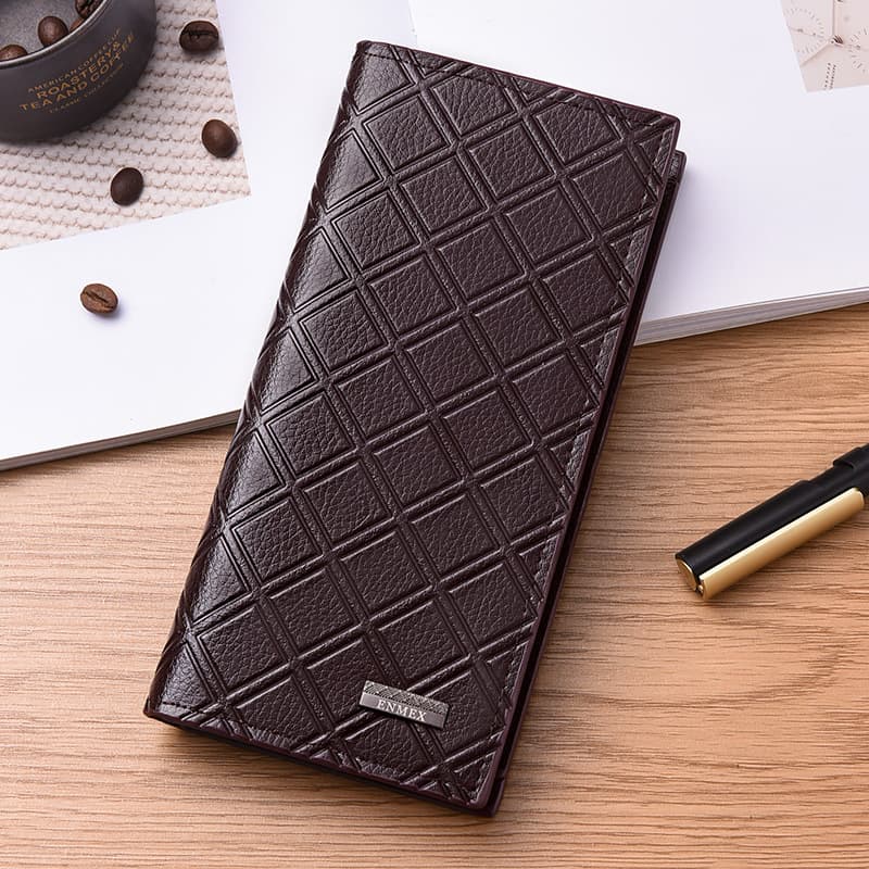 New Wear-Resistant Men's Long Wallet, Minimalist Fashion Multi-Card Long Bus Bank Card Holder for Young and Middle-Aged Men