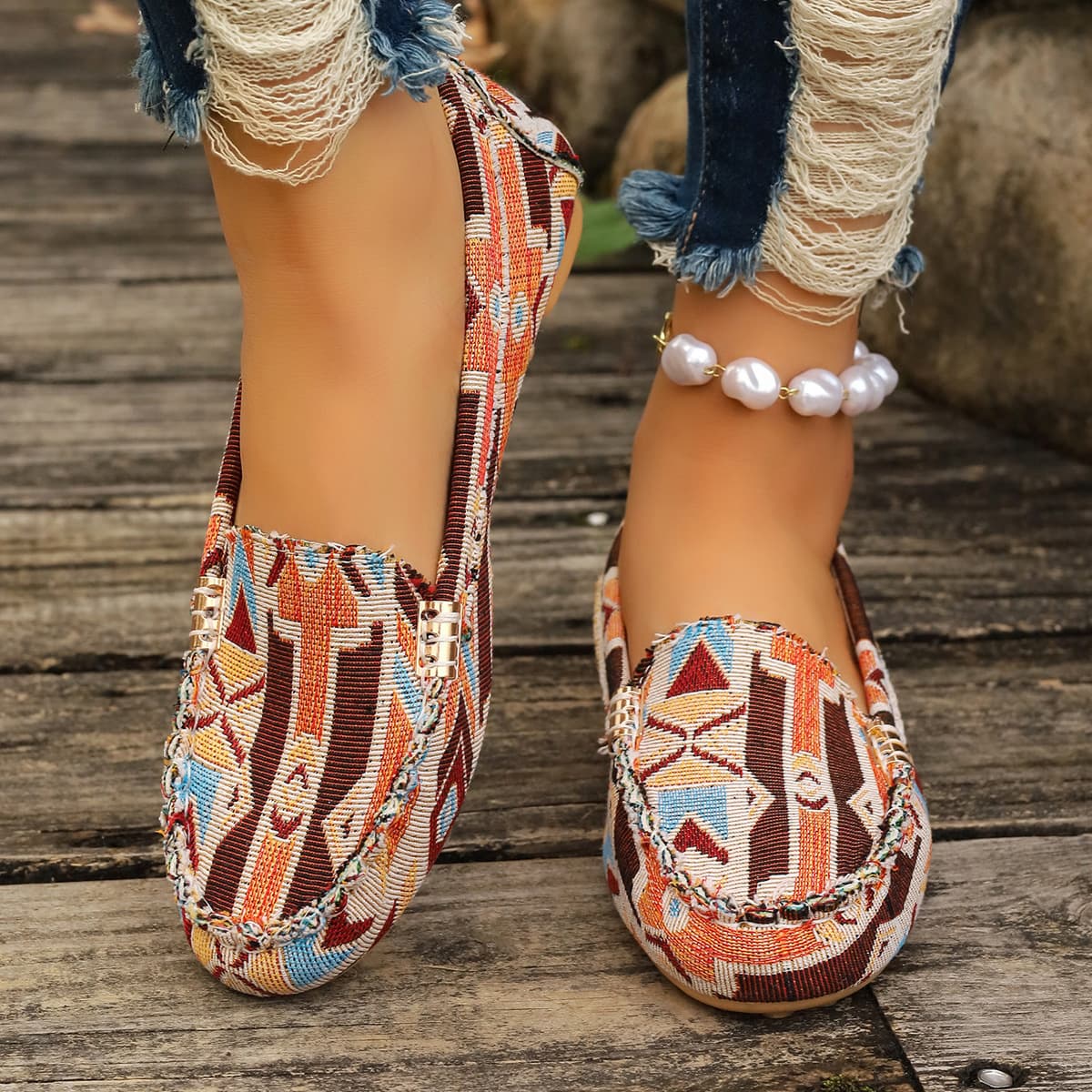 2026 Spring Summer New Style Women's Casual Flat Loafers Round Toe Shallow Mouth Women's Single Shoes Plus Size Export European American Women's Shoes