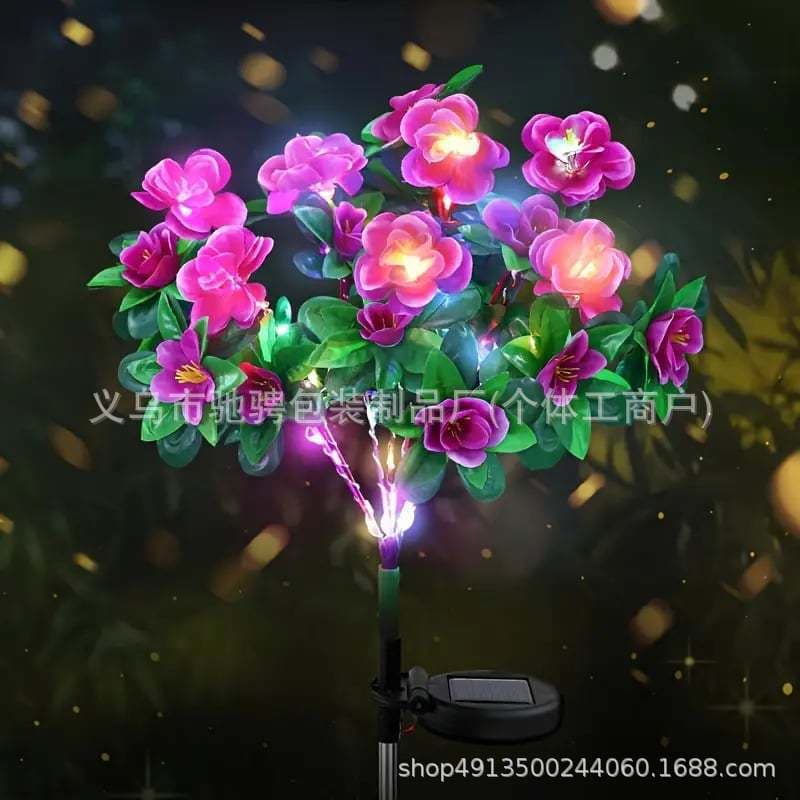 New Azalea Flowers Lights Artificial Solar Flower Lights for Cross-border Amazon