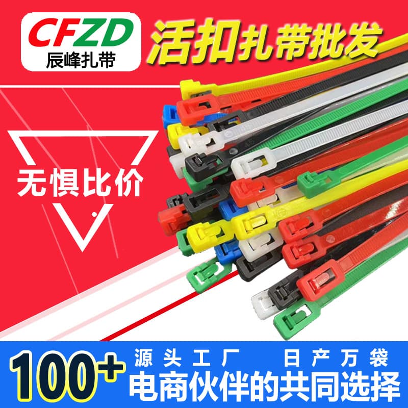 Releasable Cable Ties Plastic Zip Ties Detachable Binding Straps Colorful Reusable Nylon Cable Ties