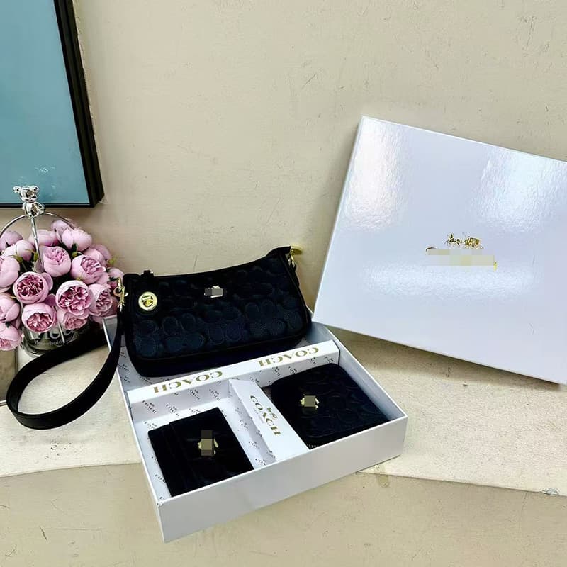 Koujia Hot Selling New Set Cherry Bag Wallet Clutch Bag Combination Set Embossed Brand Handbag Money