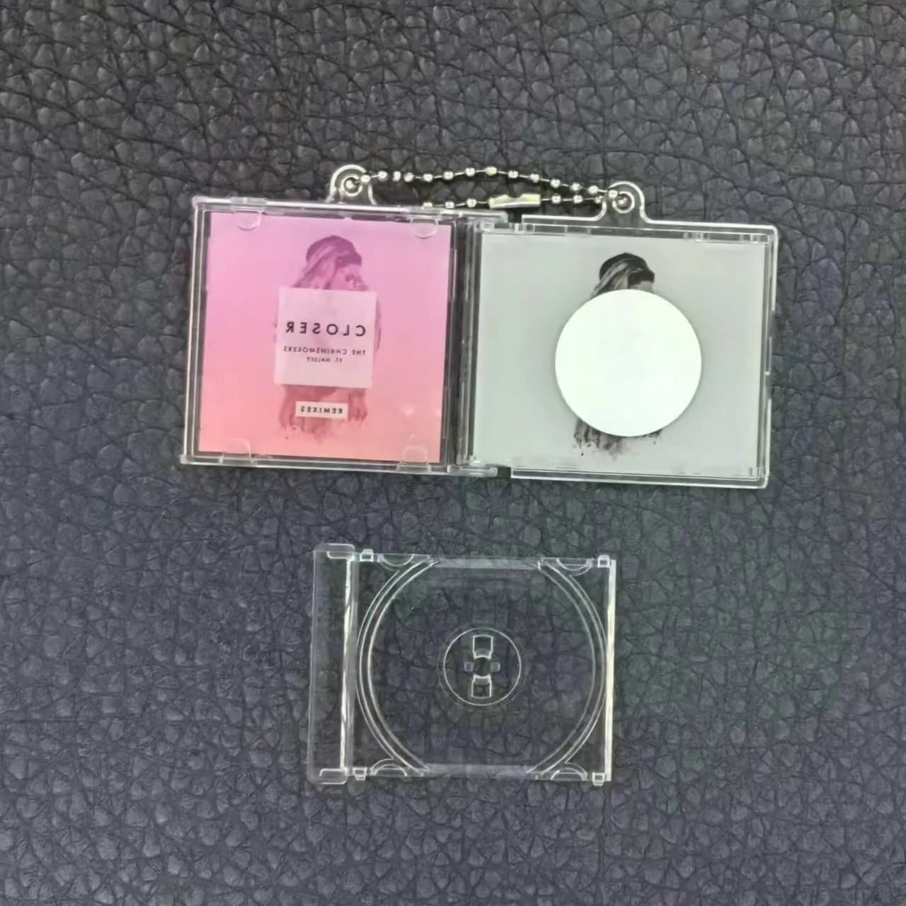 Customized inland European and American celebrity materials CD box NFC sensor mini album record pendant keychain