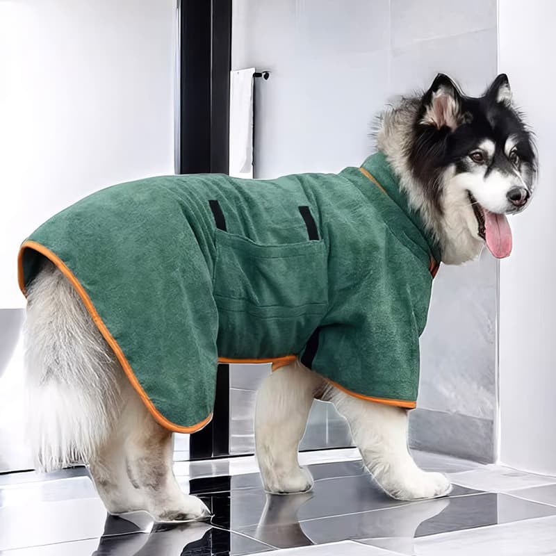 Cross-border new pet bathrobe for large dogs, full-body wrap, post-bath absorbent quick-dry breathable all-season dog bathrobe
