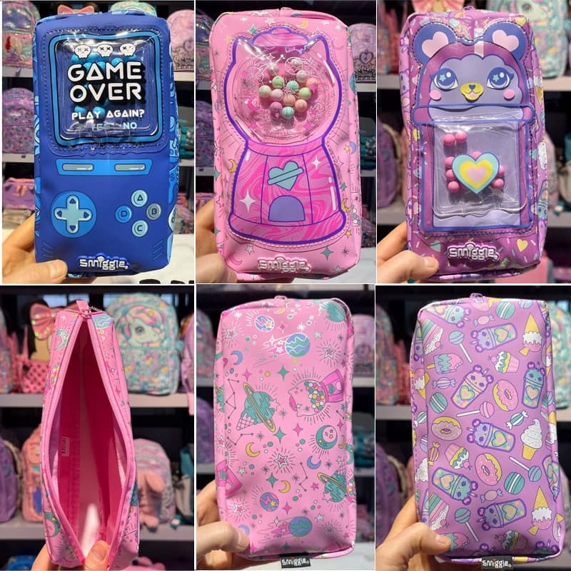 Australia Smiggle Large Cartoon Pencil Case, High Capacity Stationery Bag for Boys and Girls