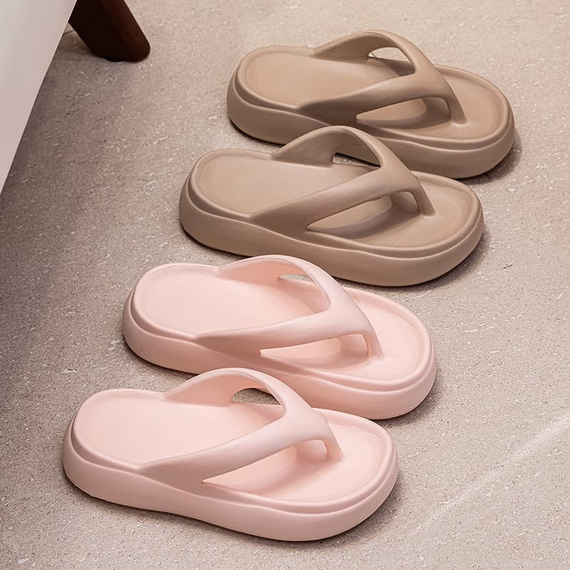 Qidashun High Heel Cloud-Like Slippers for Women Summer New Outdoor Sandals Thick Sole Elevating Foam Flip Flops Beach