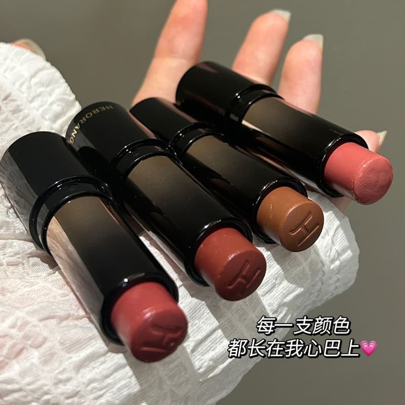 HERORANGE Low Saturation Soft Tint Multi-Use Lip Stick Water Glow Moisturizing Brightening Natural Mirror Finish Long-Lasting Lip Balm