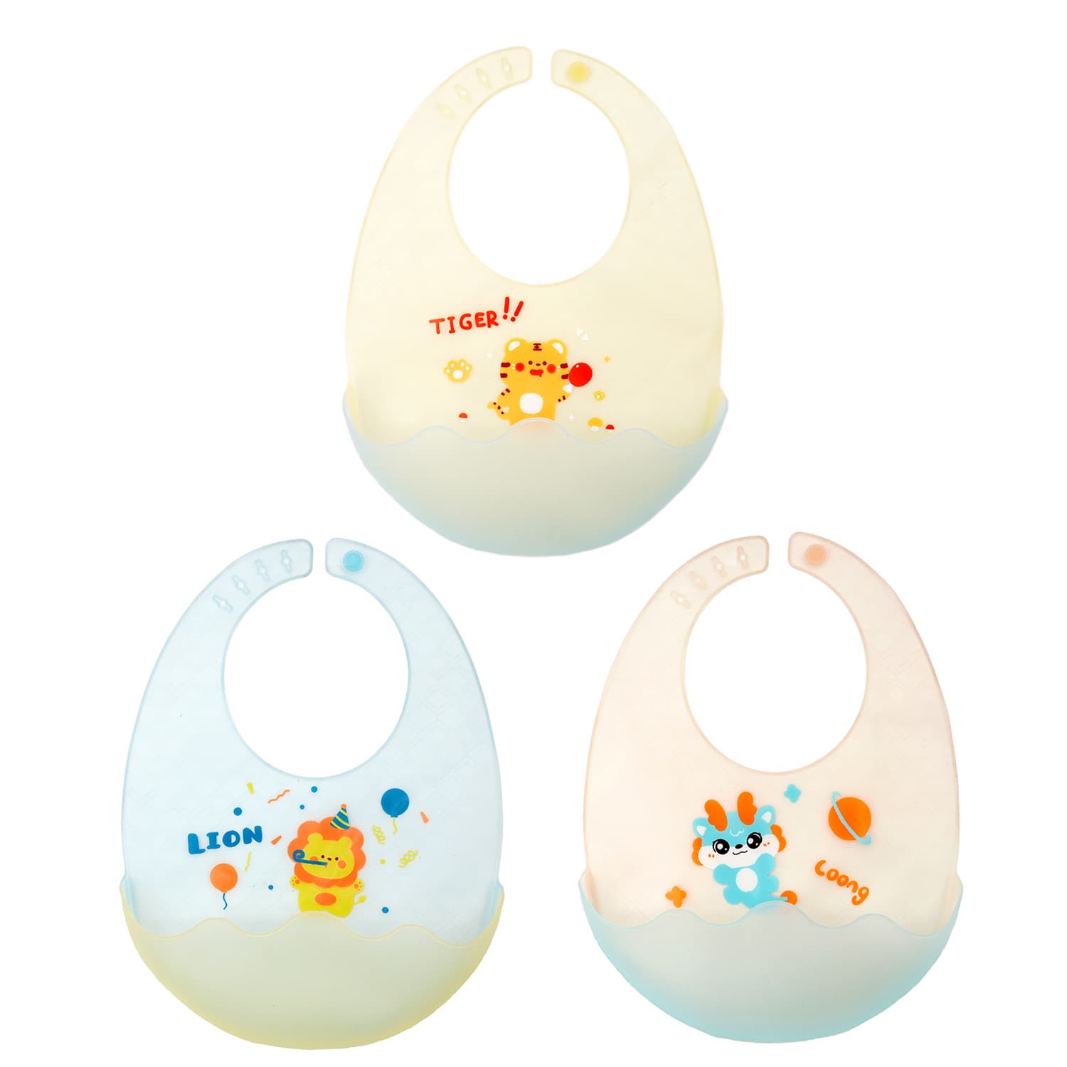 Summer Baby Waterproof Bib Silicone Soft Lightweight Infant Feeding Bib for Kids