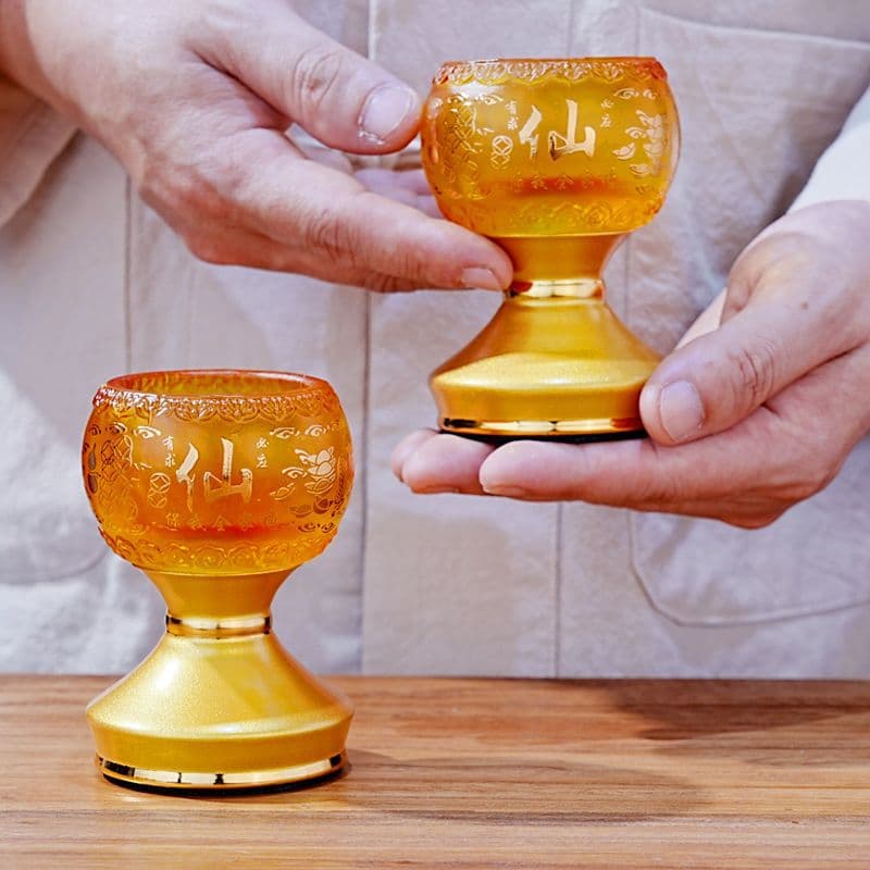 Buddha lamp butter candle base home worship lamp Buddha in front of the ever-bright lamp Heart Sutra Lucky Lotus eight auspicious candle holder