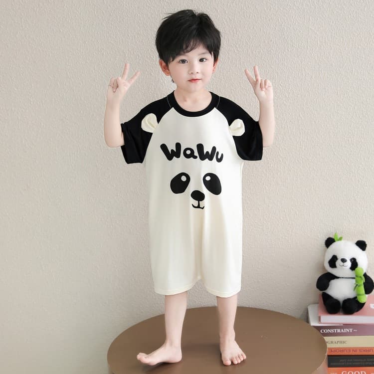 Boys' Modal Sleepwear Jumpsuit Summer 2026 New Baby Belly-Protecting Cute Sleep Sack Romper Homewear
