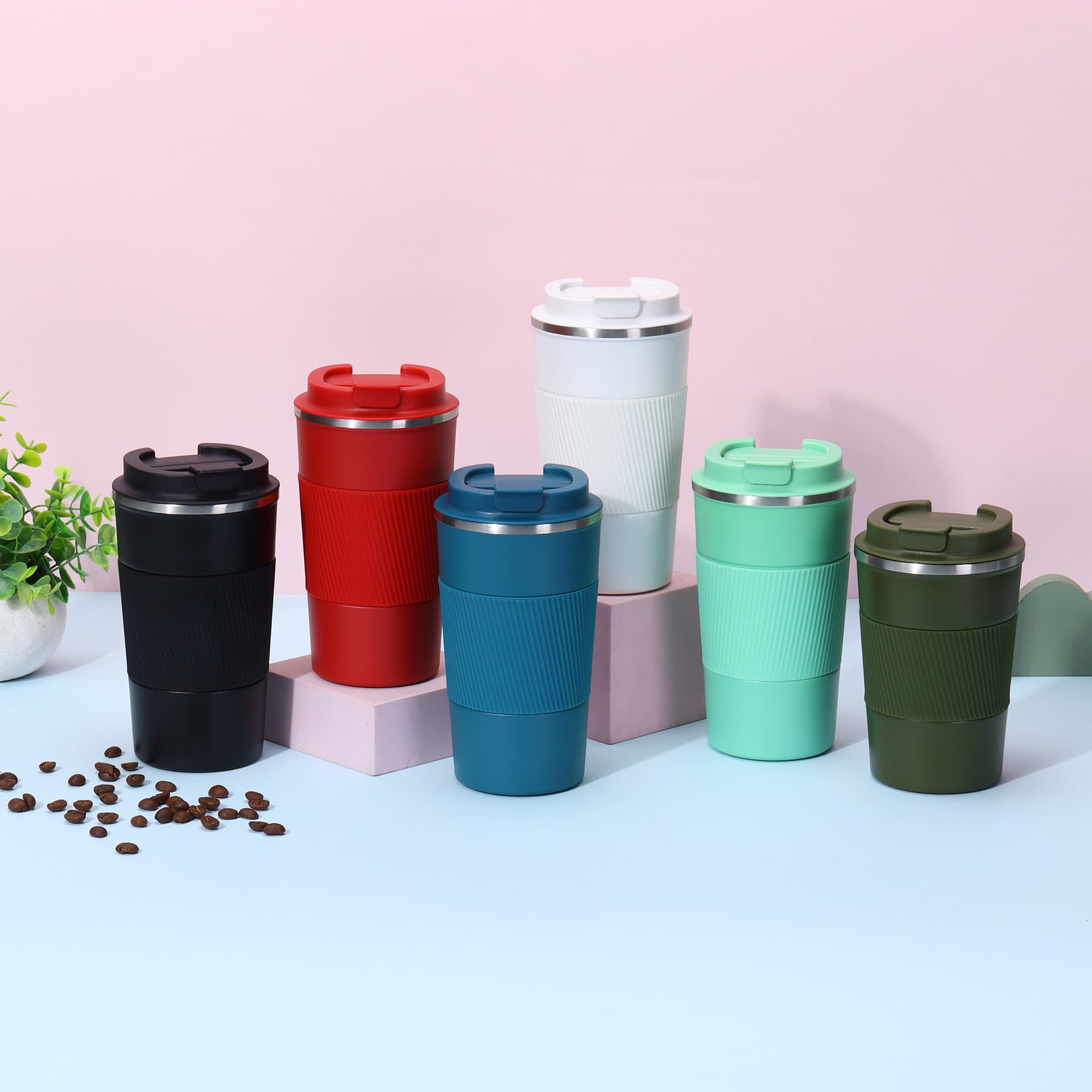 Factory direct supply of simple outdoor coffee cup double-layer vacuum stainless steel thermos cup business accompanying gift cup wholesale