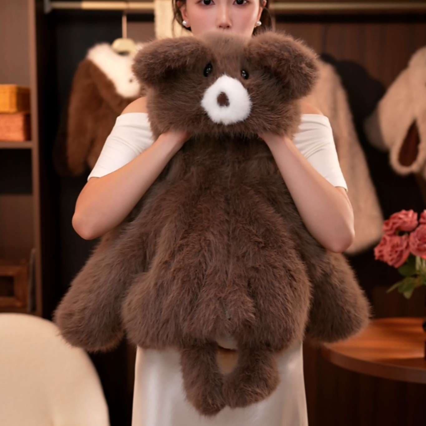 2025 Winter New Bear Plush Coat for Boys and Girls, Same Style for Parents, Fleece-Lined Thick Outerwear