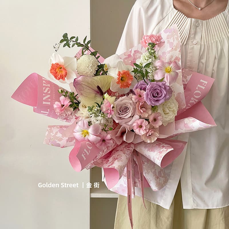 Atmospheric flower paper·poetry and flower sea atmosphere paper flower wrapping paper bouquet kraft paper floral wrapping paper