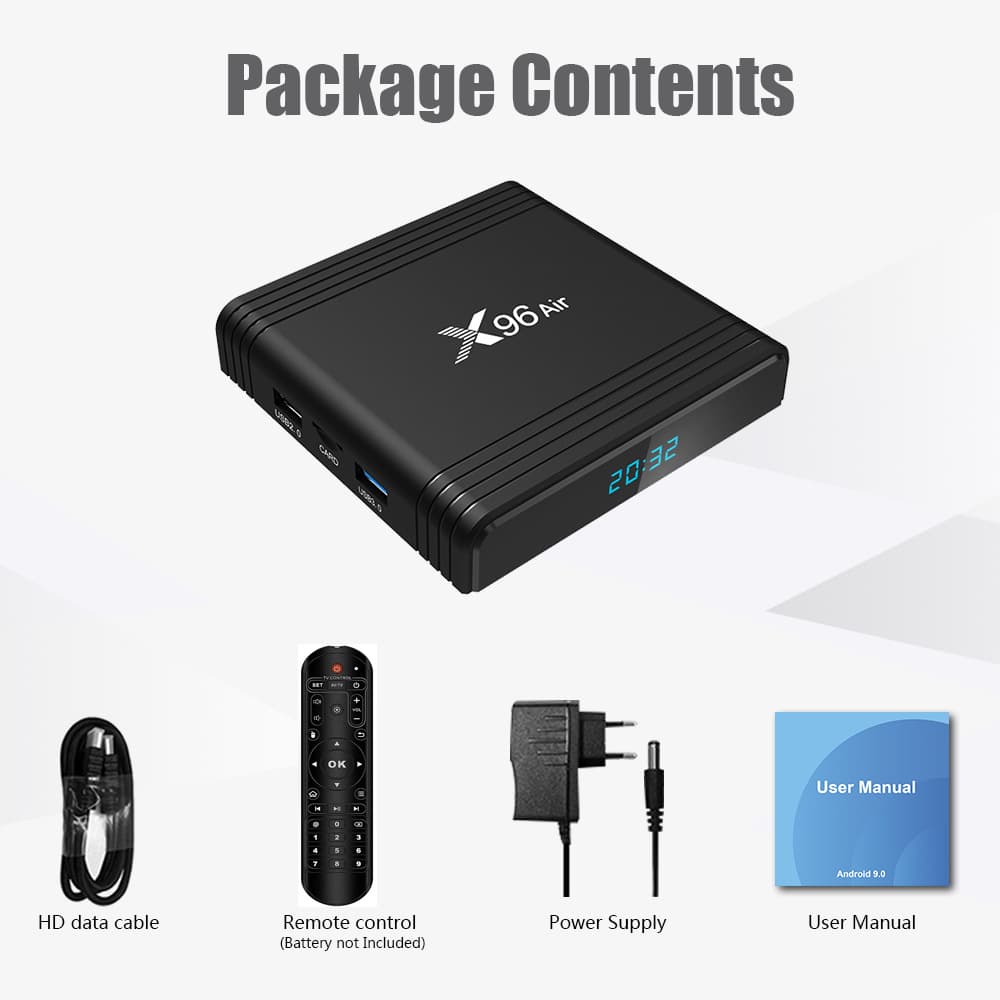 Dual WiFi X96Air 4/16/32GB S905X3 4K TV Box Android 9