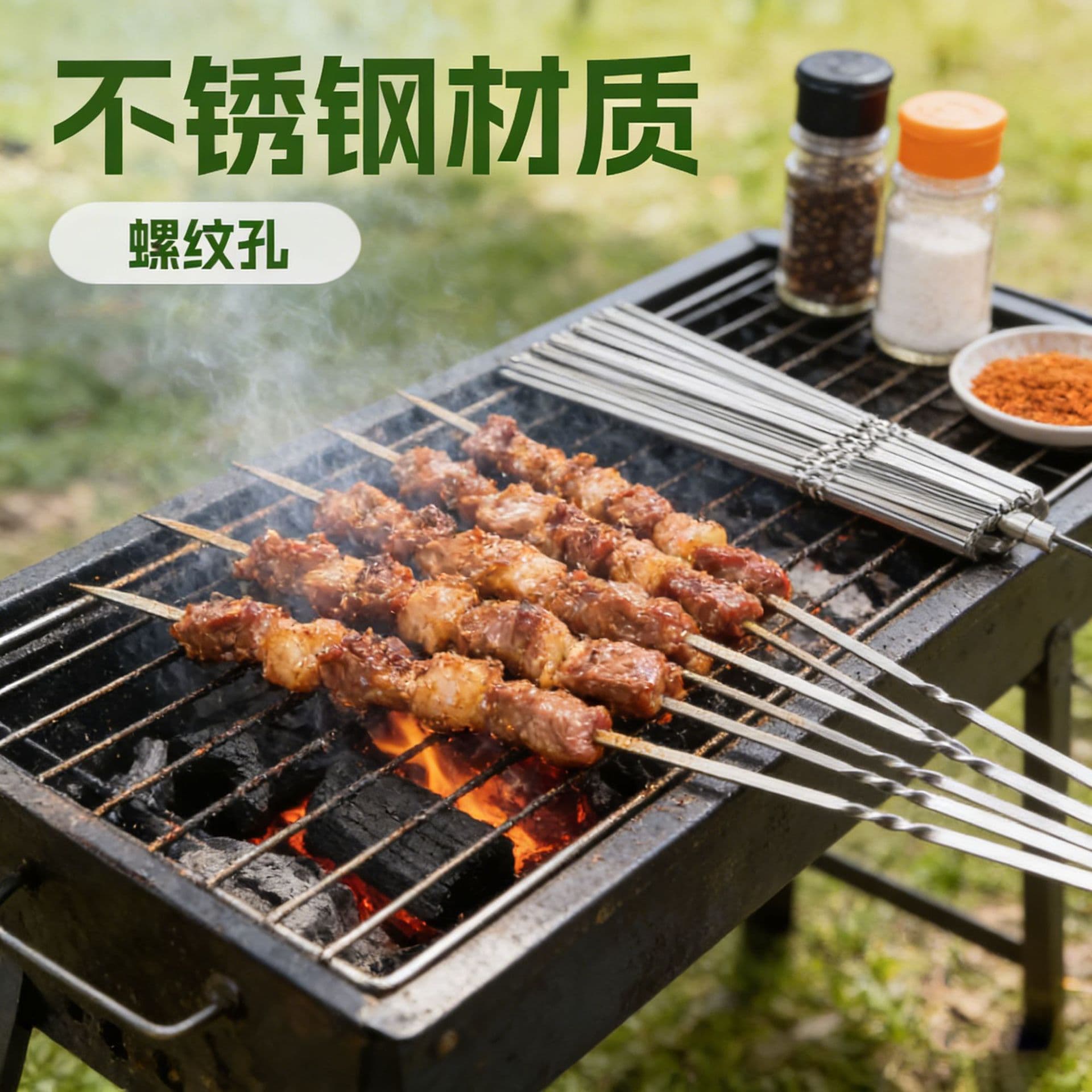 Stainless Steel Flat Skewers for Lamb Skewers, Home BBQ Skewers, Grilling Skewers, BBQ Tools, Customizable