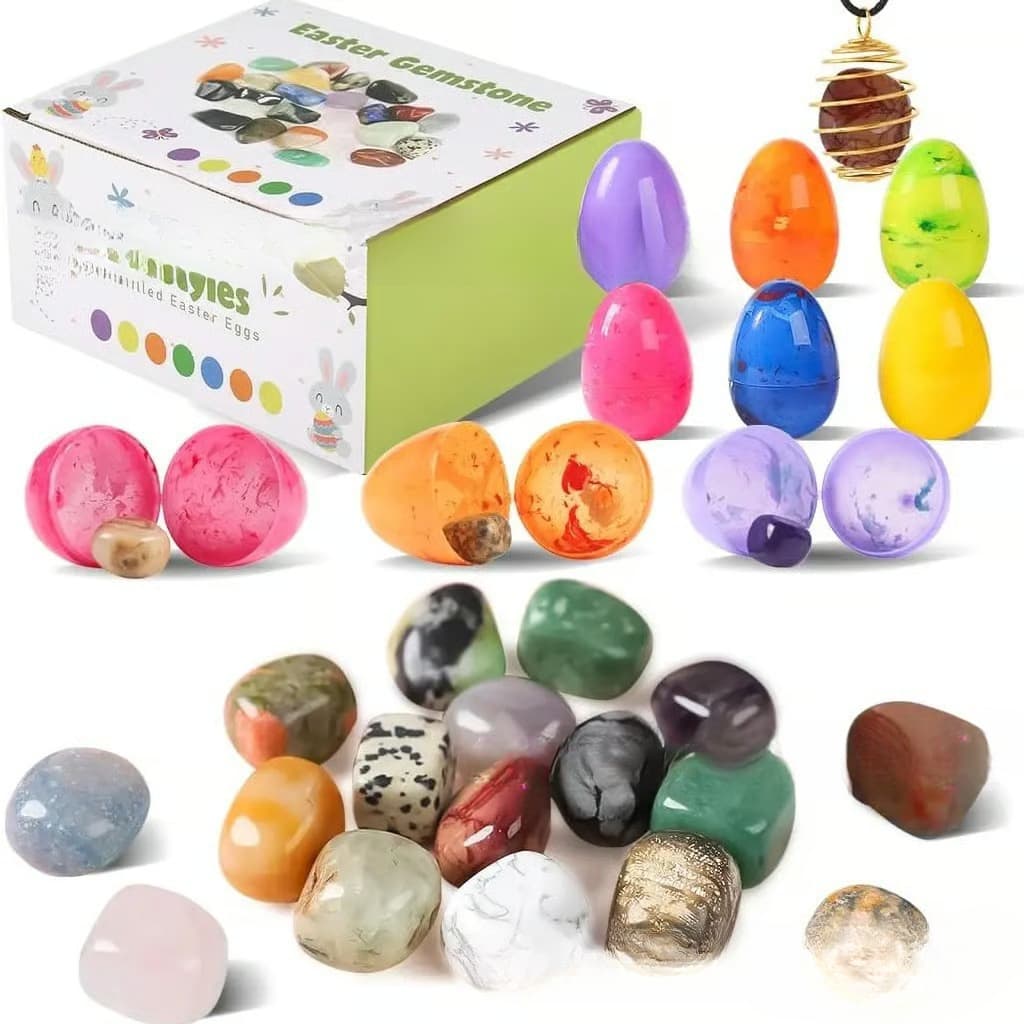 Cross-border Prefilled Easter Eggs with Gemstones