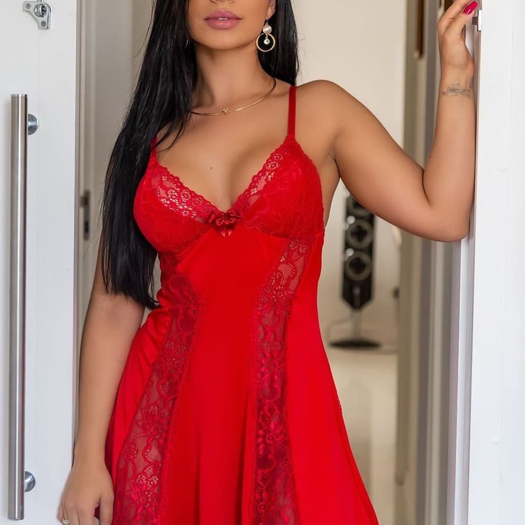New Cross-Border European and American Strappy Sleep Dress Set for AliExpress Amazon Red Sexy Lace Strappy Lingerie Sleep Dress Ship