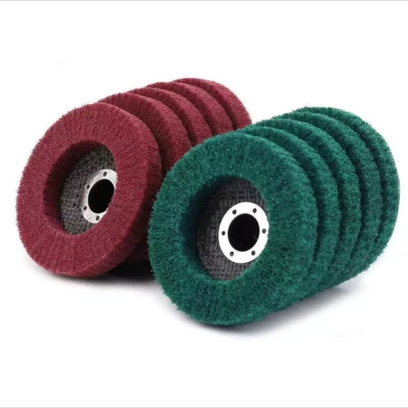 100-Type Scouring Pad Vertical Wire Wheel Polishing Fiber Wheel with Sanding Grit for Stainless Steel Deburring