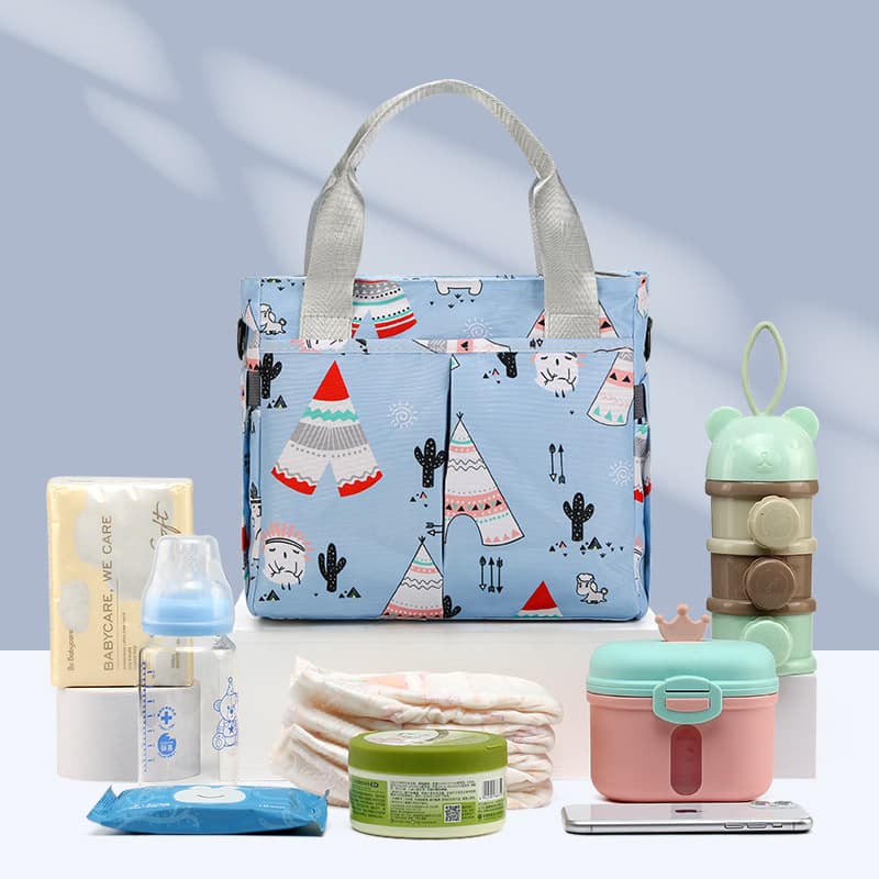 Fashion Printed Tote Bag for Women Large Capacity Shoulder Crossbody Diaper Bag Multi-compartment Portable Organizer