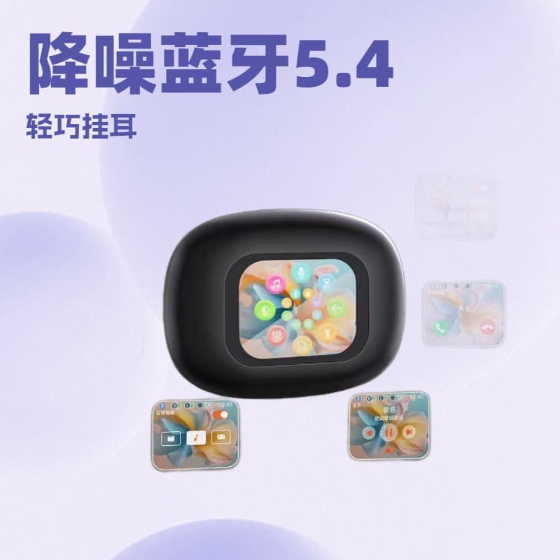 AI Translation Earphones LCD Color Screen Open Ear Noise Canceling Wireless Bluetooth A16 Mini Pro Clip-on AI Bluetooth Earphones