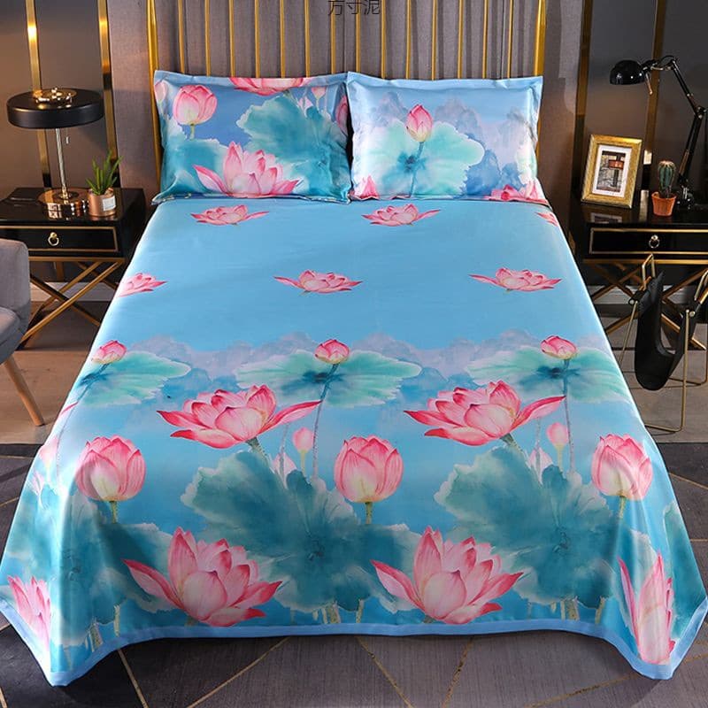 Cooling Mat Ice Silk Three-Piece Set Double Washable Summer Foldable Soft Mat Bed Sheet Student Dorm Air-conditioned Mat